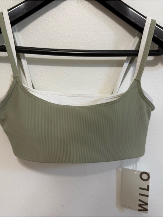 Wilo The Label Other - WILO Olive Green Ribbed Sports Bra